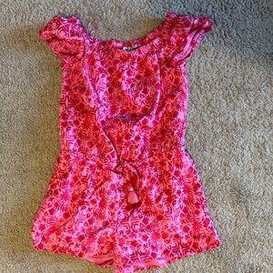 Vineyard Vines Red Floral Kids Romper